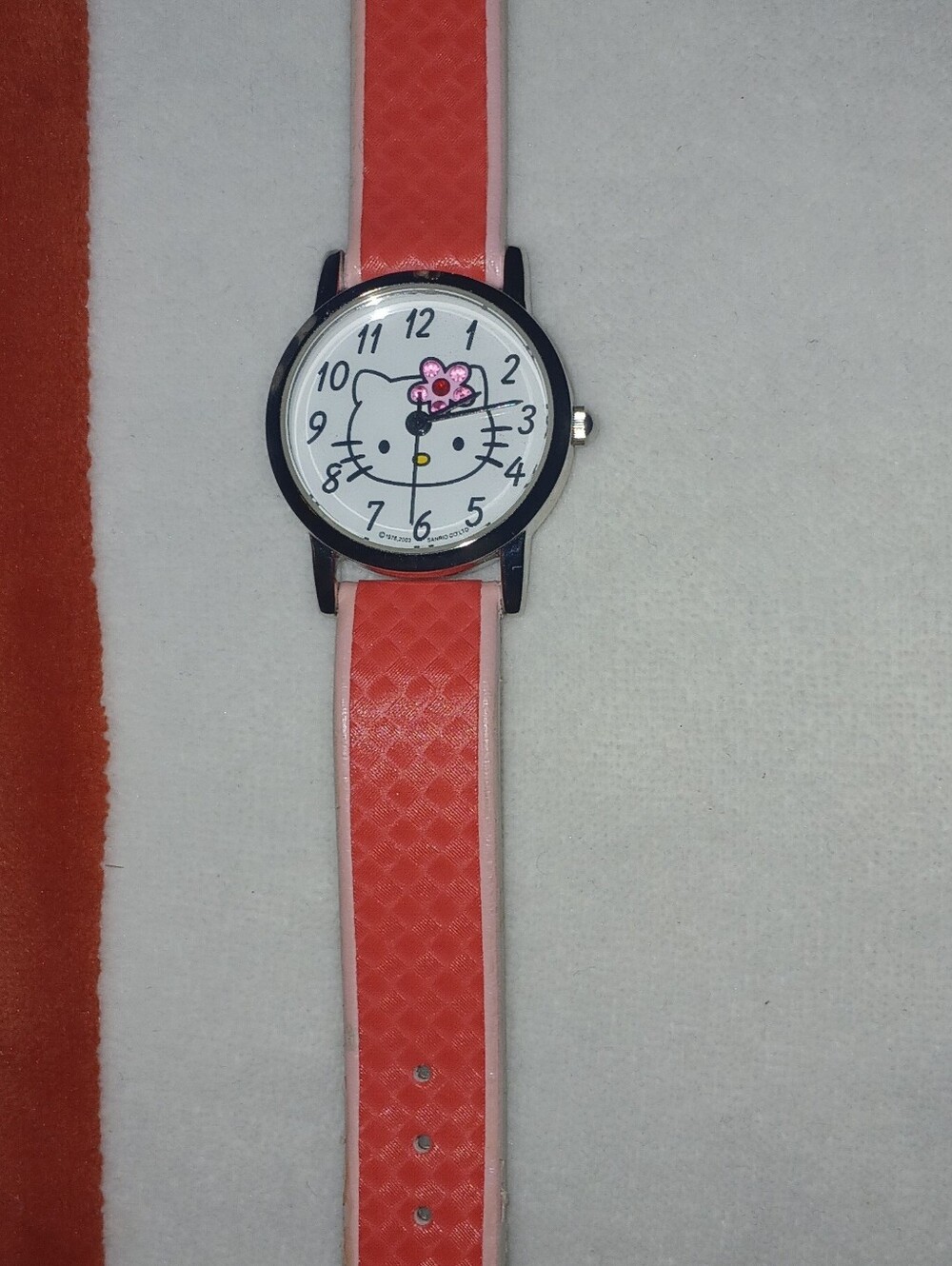 Hello Kitty Coral Pink Kids Watch with Sparkle Bow
